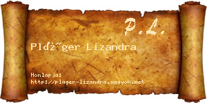 Pláger Lizandra névjegykártya